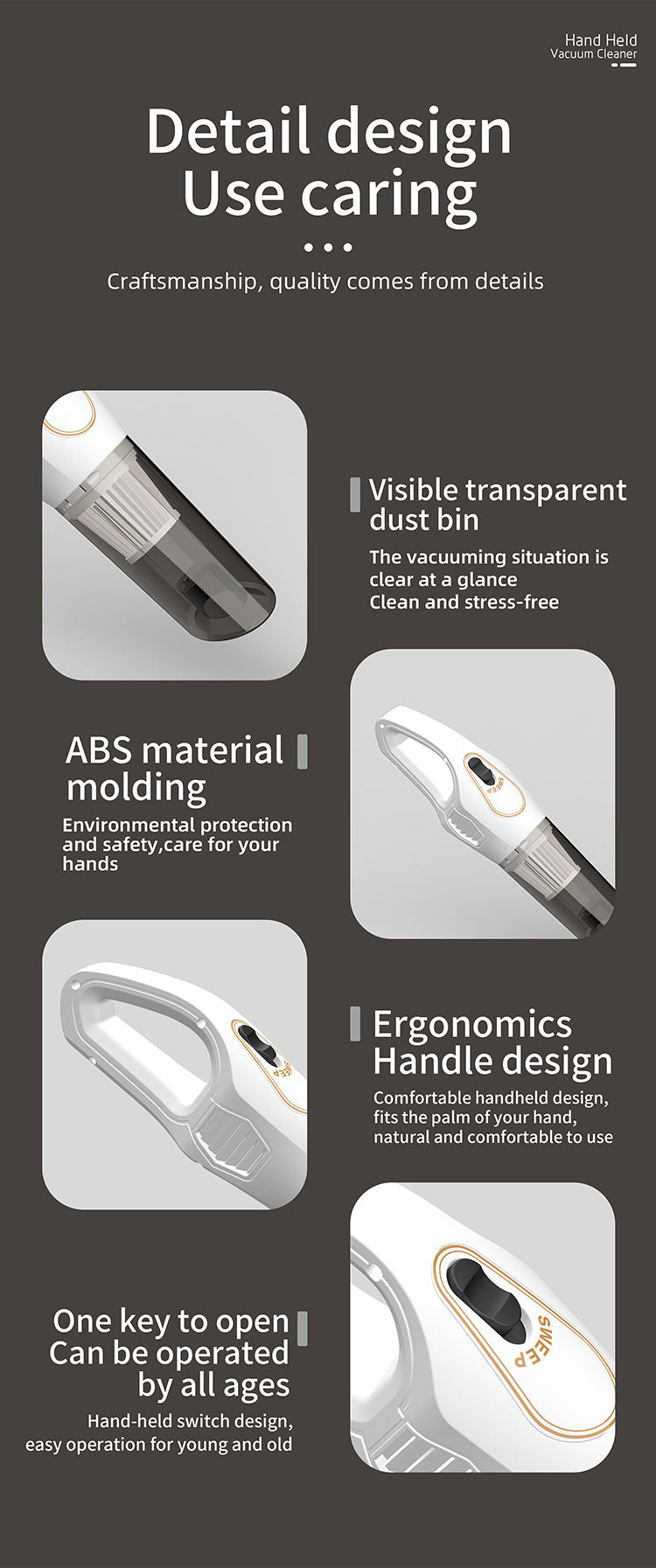 Cross-border vacuum cleaner S9D small household large suction cleaner car wireless portable handheld vacuum cleaner