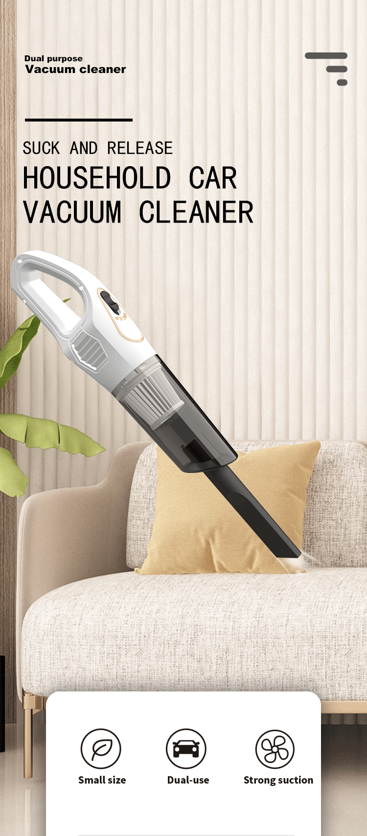 Cross-border vacuum cleaner S9D small household large suction cleaner car wireless portable handheld vacuum cleaner