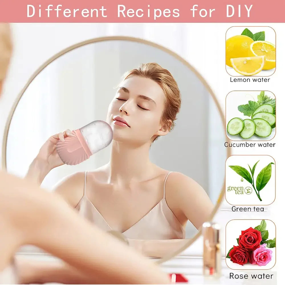 1/2/3pcs Ice Face Roller Facial Ice Roller Set,Facial Massage Roller Tool,Silicone Ice Face Roller,Gua Sha Board Skincare Tool