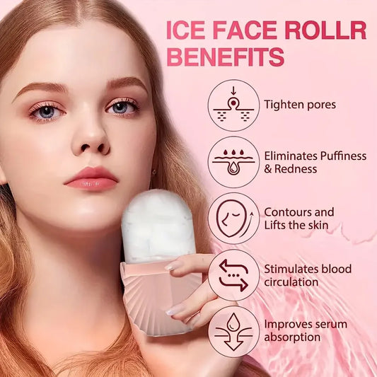 1/2/3pcs Ice Face Roller Facial Ice Roller Set,Facial Massage Roller Tool,Silicone Ice Face Roller,Gua Sha Board Skincare Tool