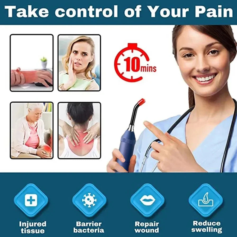 Handheld Red Infrared Light Therapy Wand, Portable Home Physiotherapy for Oral &amp; Joint Care