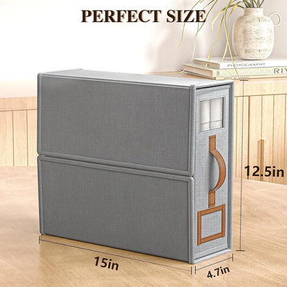 Foldable Bed Sheets Set Organizers,Linen Fabric Closet Organizers with Window,Bedding Storage Box for Bedsheets and Pillow