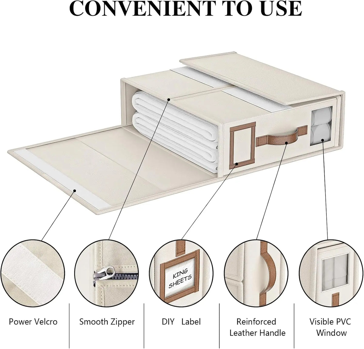 Foldable Bed Sheets Set Organizers,Linen Fabric Closet Organizers with Window,Bedding Storage Box for Bedsheets and Pillow