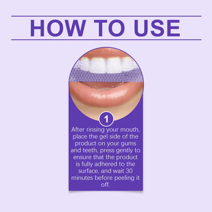 Purple Teeth Whitening Strips Brighten Tooth Remove Plaque Stain Cleaning Oral Hygiene Reduce Sensitivity Bleaching Dental Tools